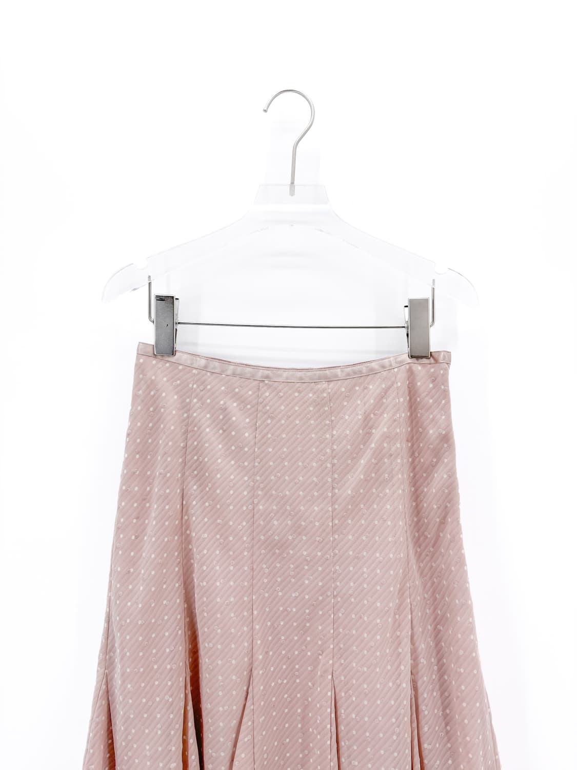 빈티지 핑크 도트 미디 스커트 상품이미지2