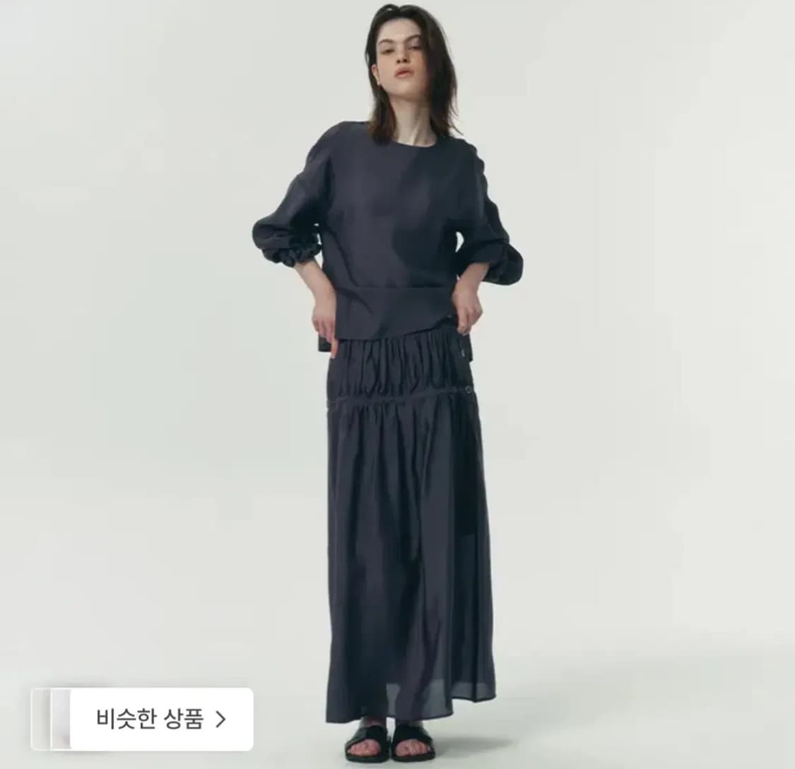 리볼드 Rene 블라우스, 셔링 스커트 세트 상품이미지2