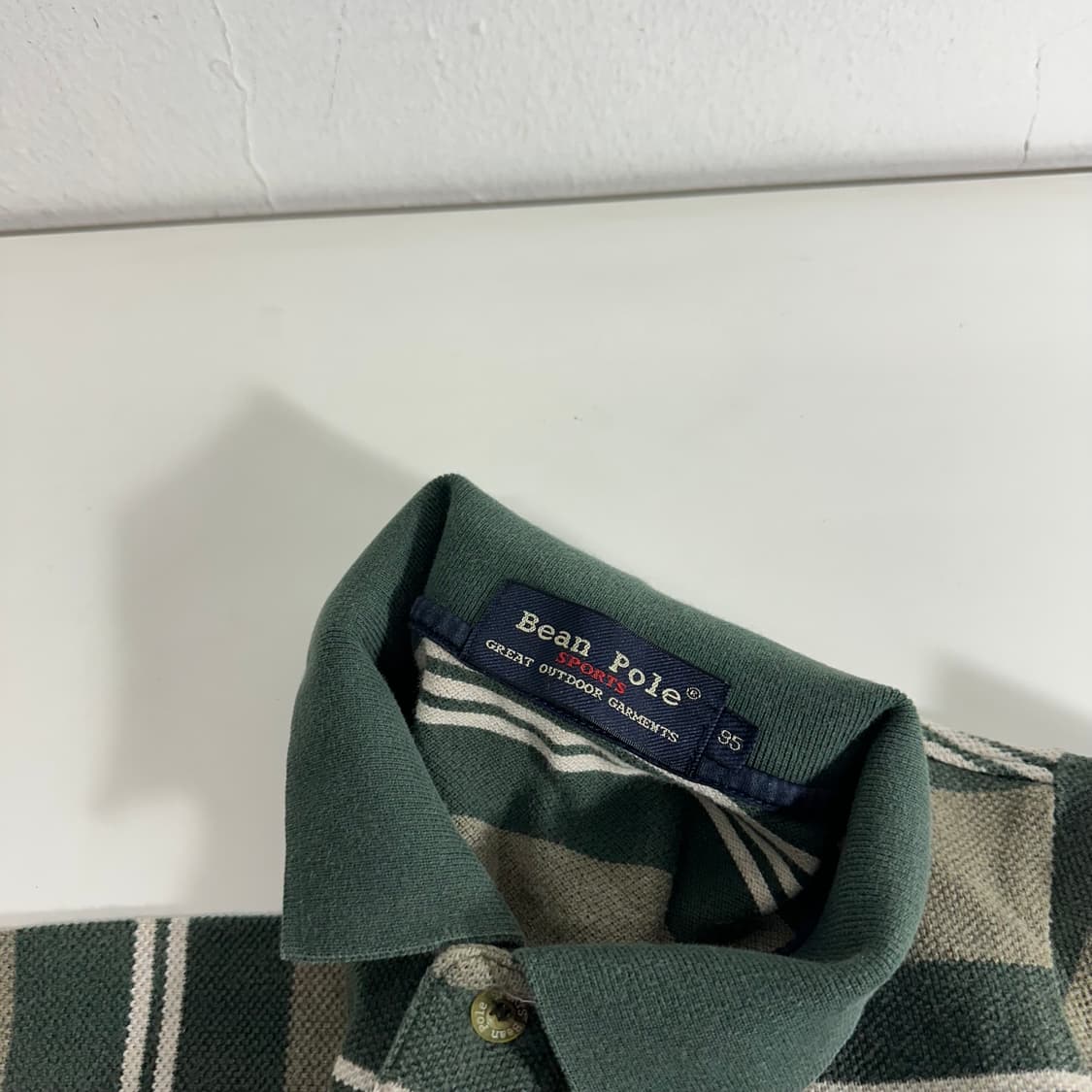 95 빈폴 카키 스트라이프 럭비 긴팔 카라티 상품이미지3