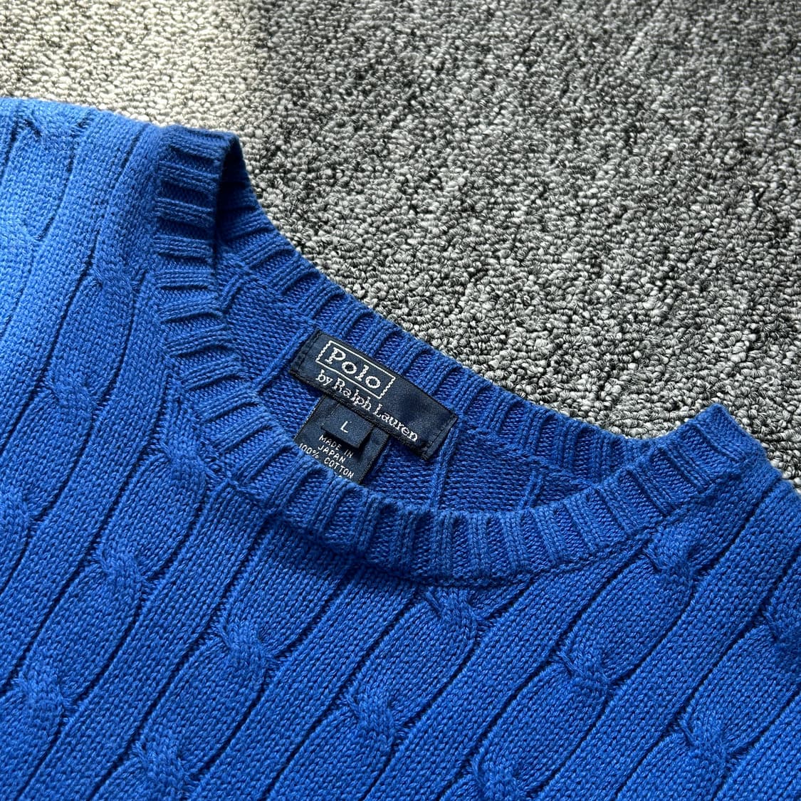 폴로 랄프로렌 블루 코튼 케이블 니트  상품이미지5