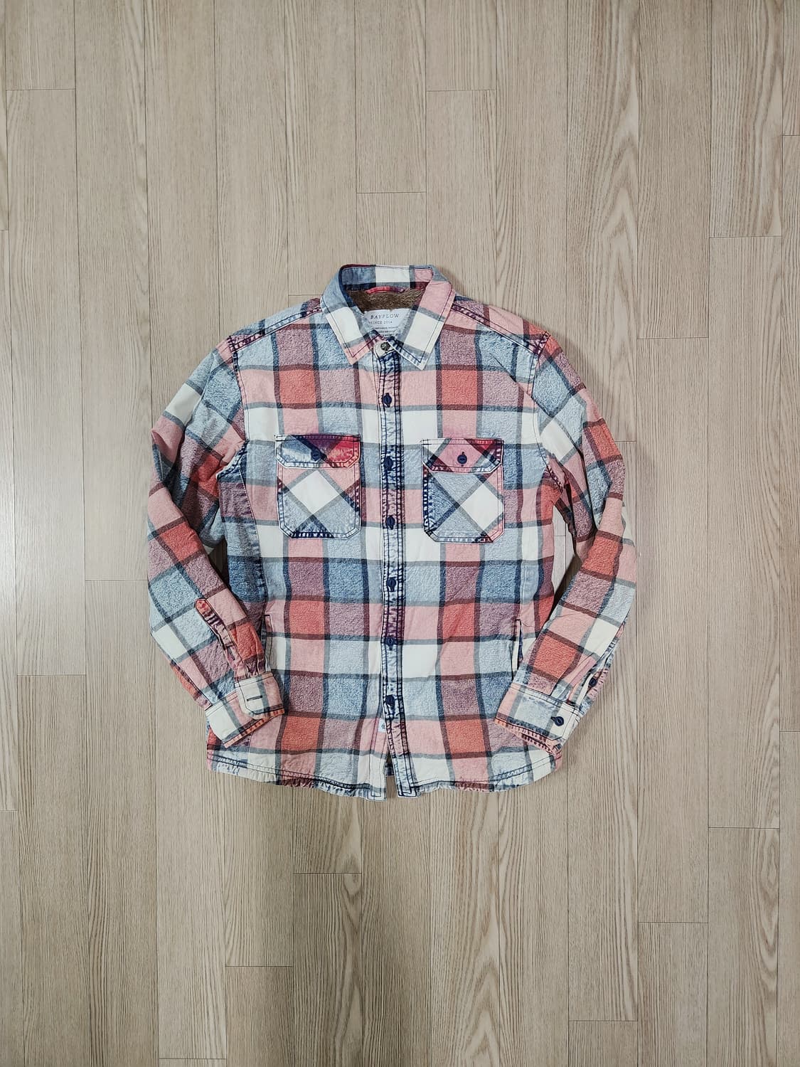 BAYFLOW 핑크 원워싱 퍼 셔츠 재킷 상품이미지1