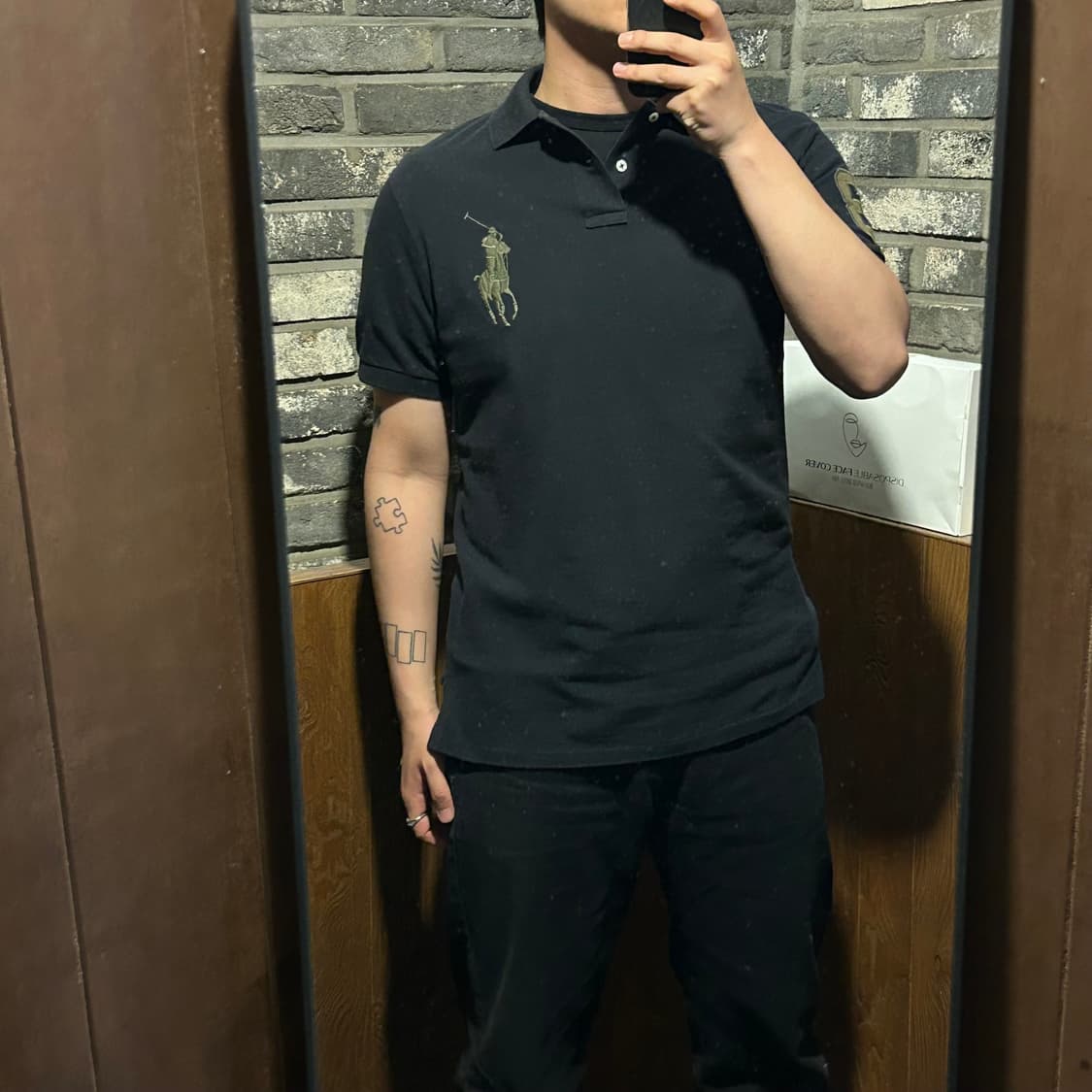 L) 폴로 랄프로렌 빅포니 반팔 카라티 블랙 올리브 상품이미지9