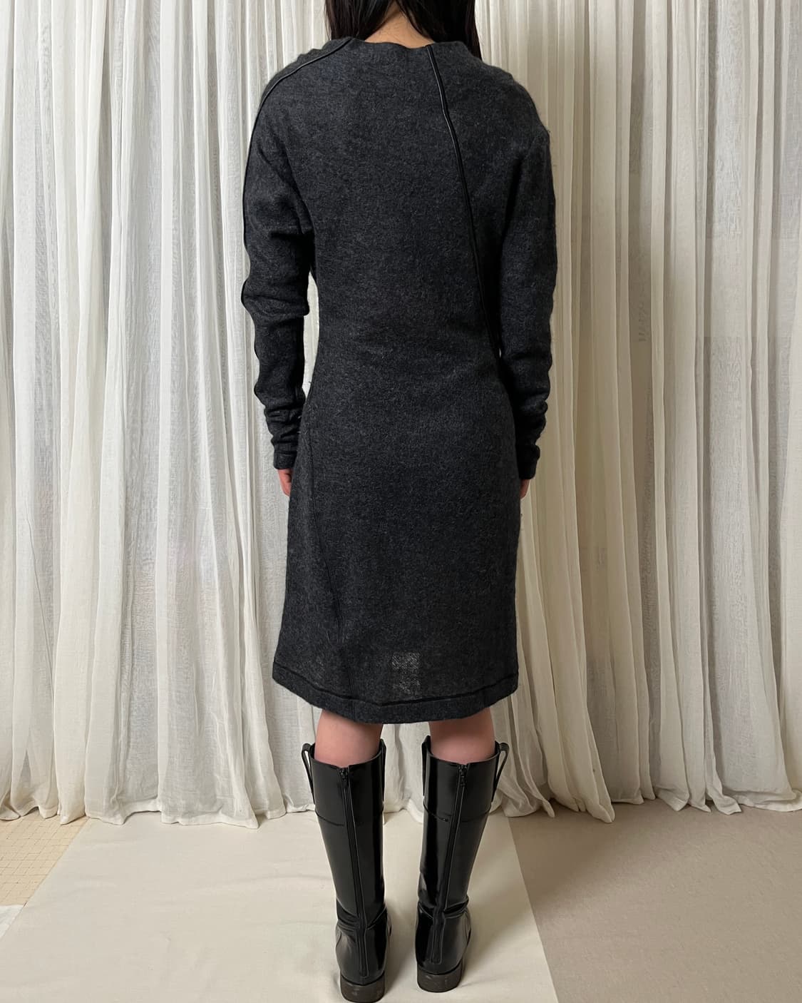 헬무트랭 하이넥 모헤어 비대칭 원피스 helmut lang 드레스 상품이미지2