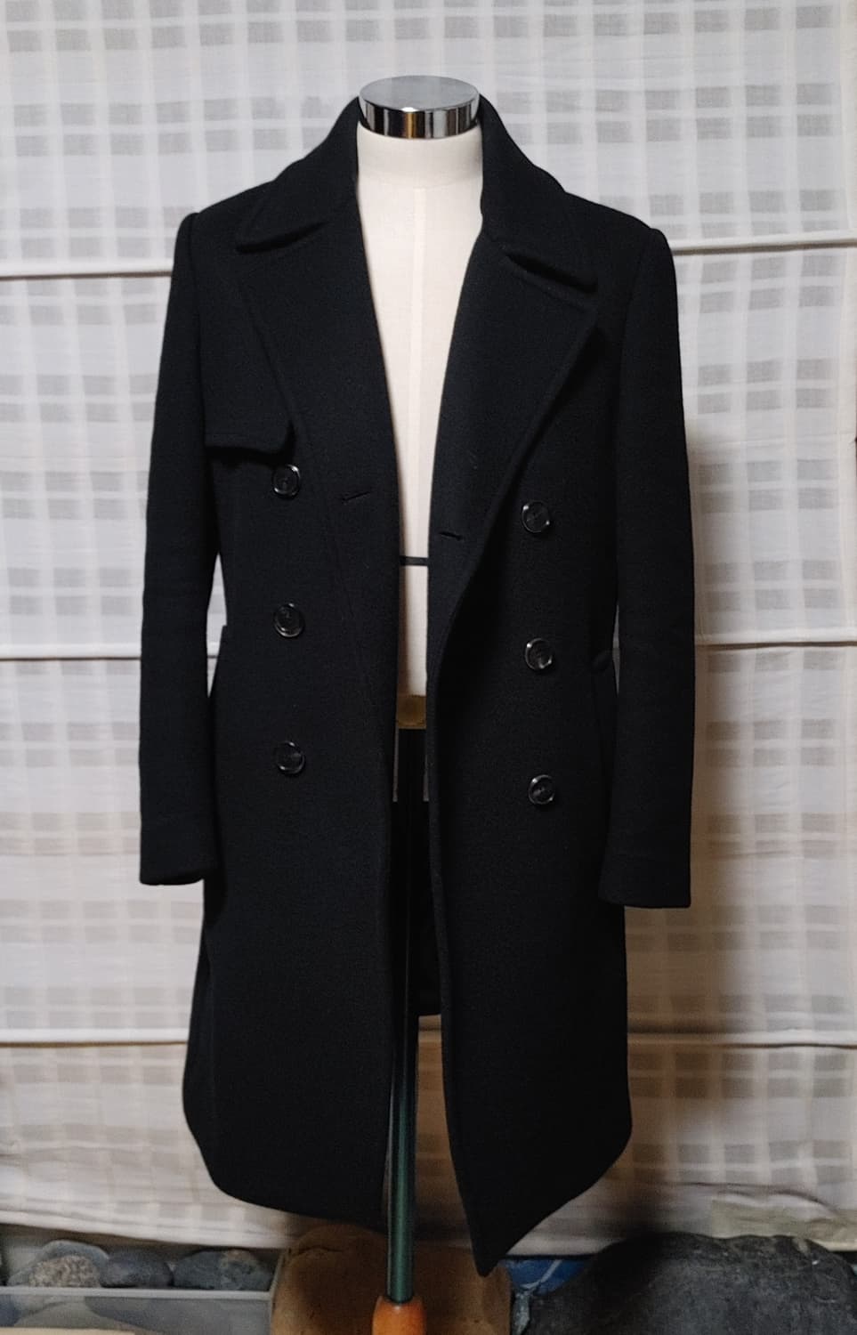 (한섬) 시스템 옴므 블랙 더블 코트 95 / 캐시미어 블렌디드 상품이미지1