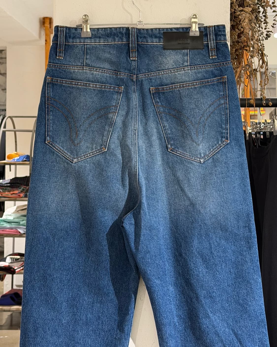 아미 중청 데님 와이드 팬츠 상품이미지5