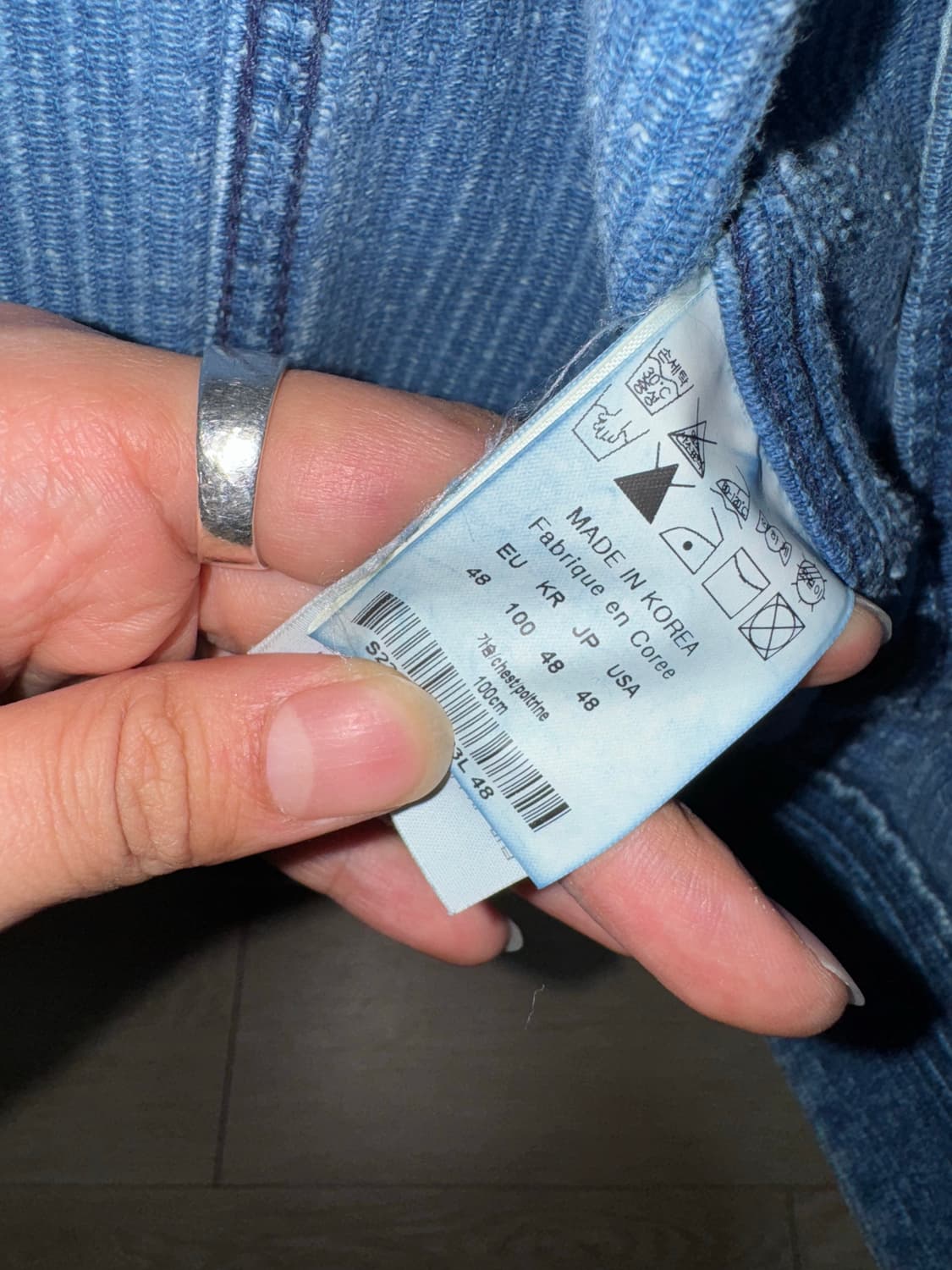 솔리드옴므 코듀로이 청자켓 23F/W 48사이즈 상품이미지4