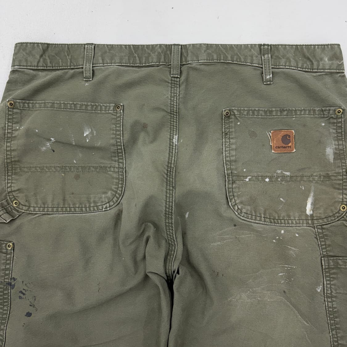칼하트 OG 더블니 모스그린 카펜터 페이딩 와이드 워크팬츠 상품이미지7