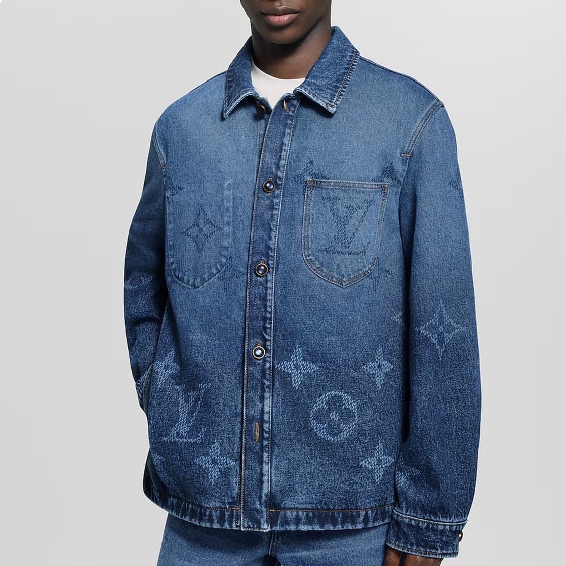 [S+급/L] 25FW 루이비통 모노그램 데님 워크웨어 오버셔츠 자켓 상품이미지8