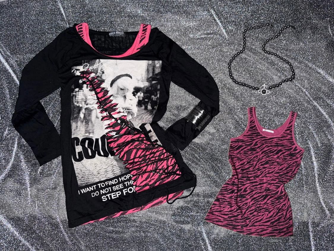 Punk zebra layered cody set 상품이미지1