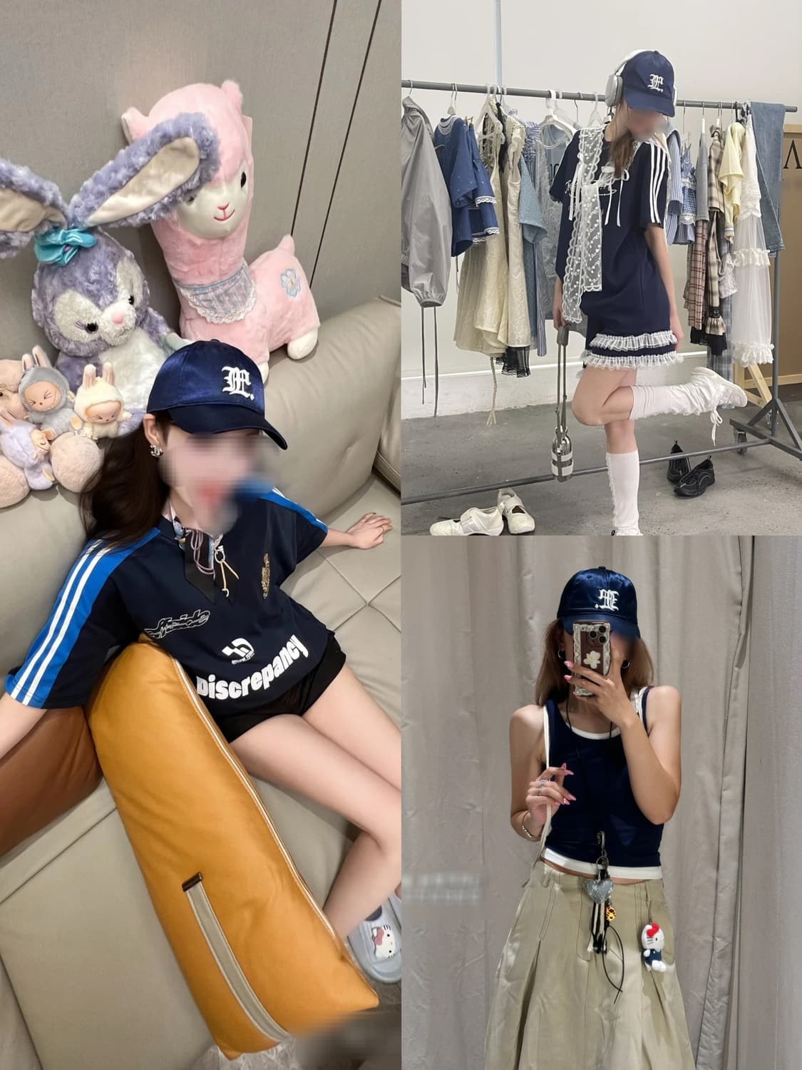 블루 네이비 블링블링  엘엠씨 볼캡 모자  상품이미지3