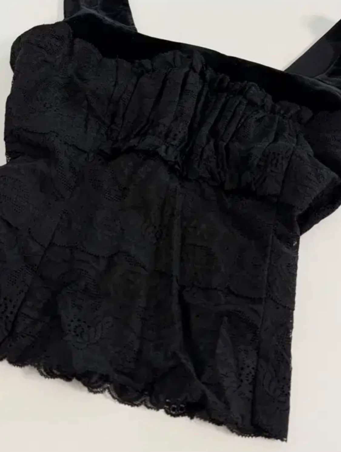 빈티지 오리엔탈 페어리 블랙 레이스 슬리브리스 나시 큐빈 크루빈티지 상품이미지2