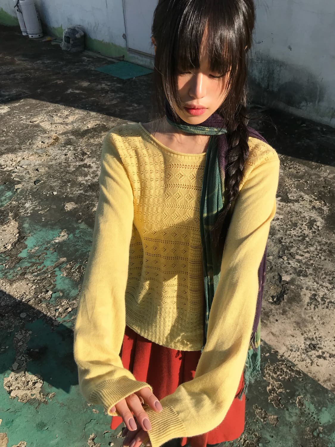 포레스트 그린 에스닉 스카프 상품이미지5