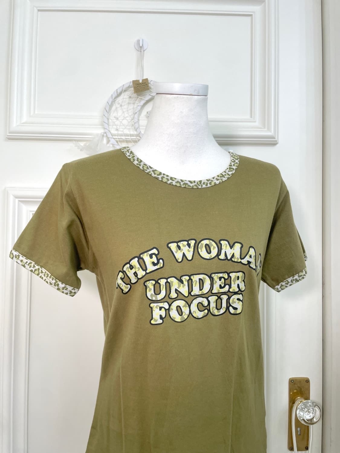 khaki leopard point half top 상품이미지5