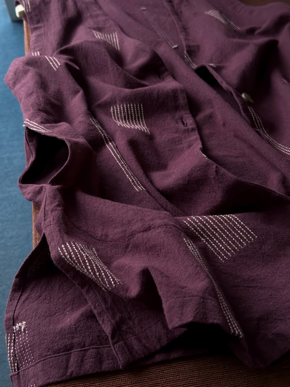 Natural design stitch long vest  상품이미지3