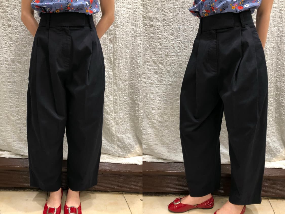 Minimal Navy Tapered Cotton Trousers 상품이미지5
