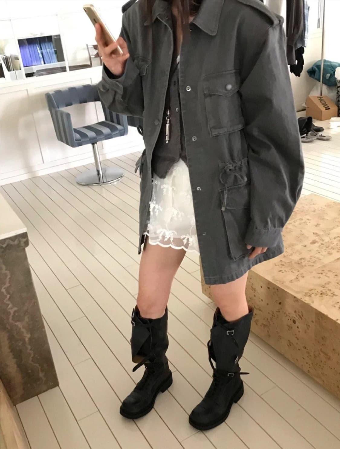 위아 페이드 하프 야상 자켓  상품이미지3