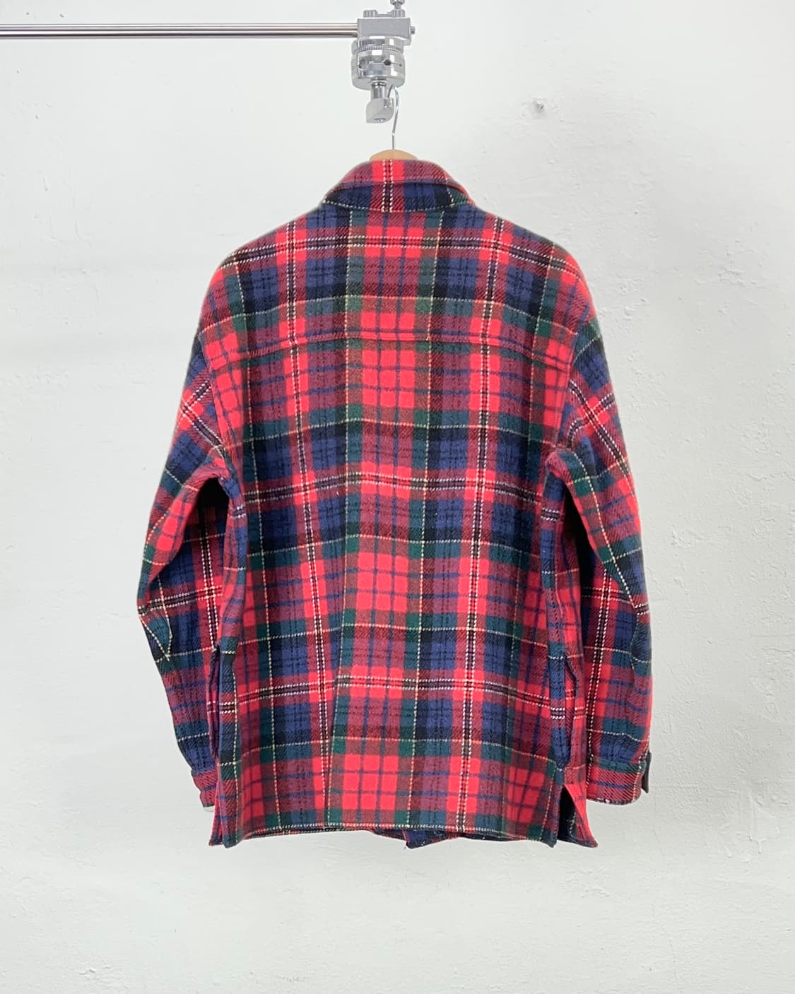 80s 에디바우어 타탄체크 가이드 울 투 포켓 셔츠 상품이미지6