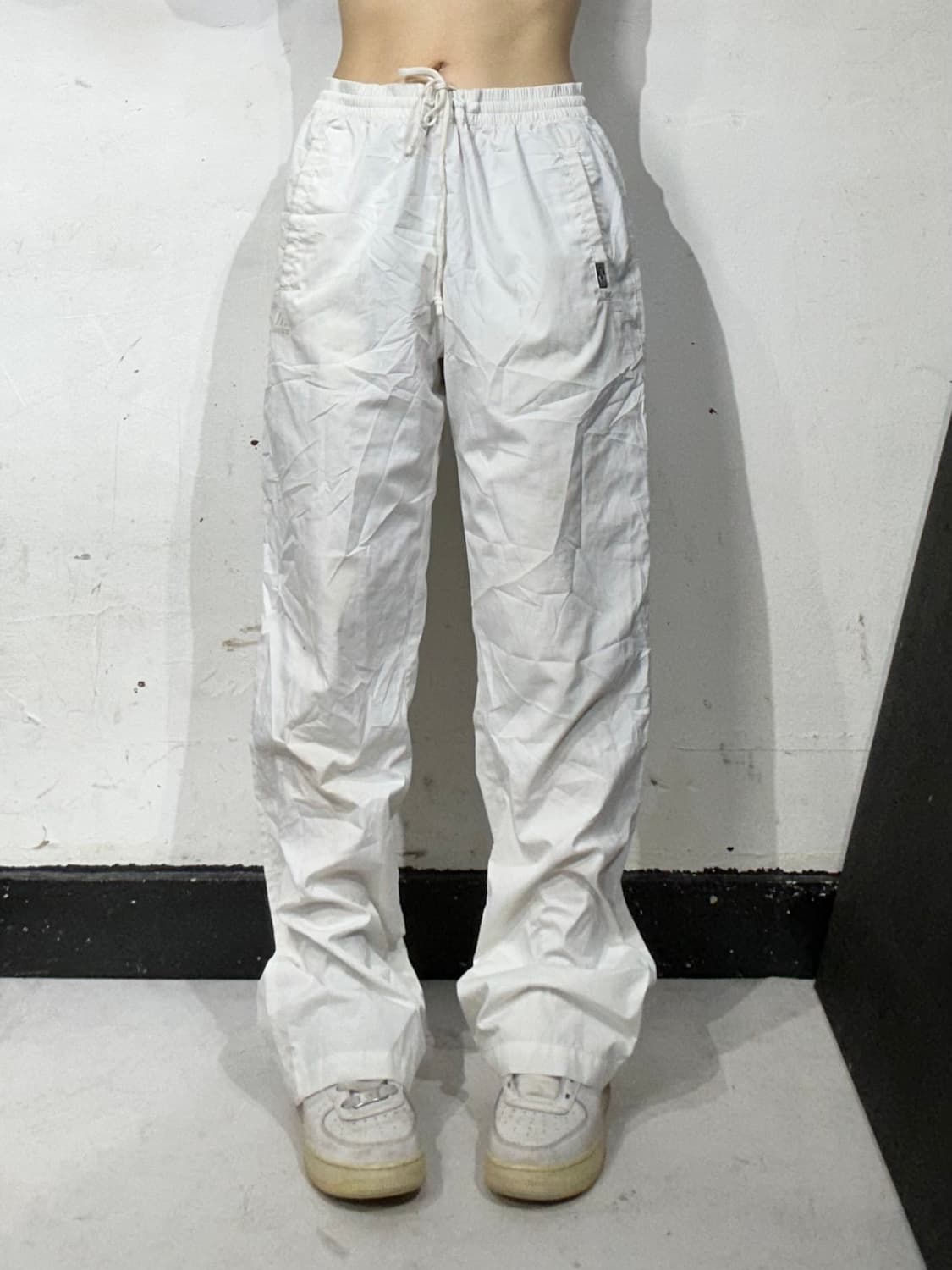 아디다스 화이트 와이드 트랙 팬츠 댄스 추리닝 바지 L 상품이미지2