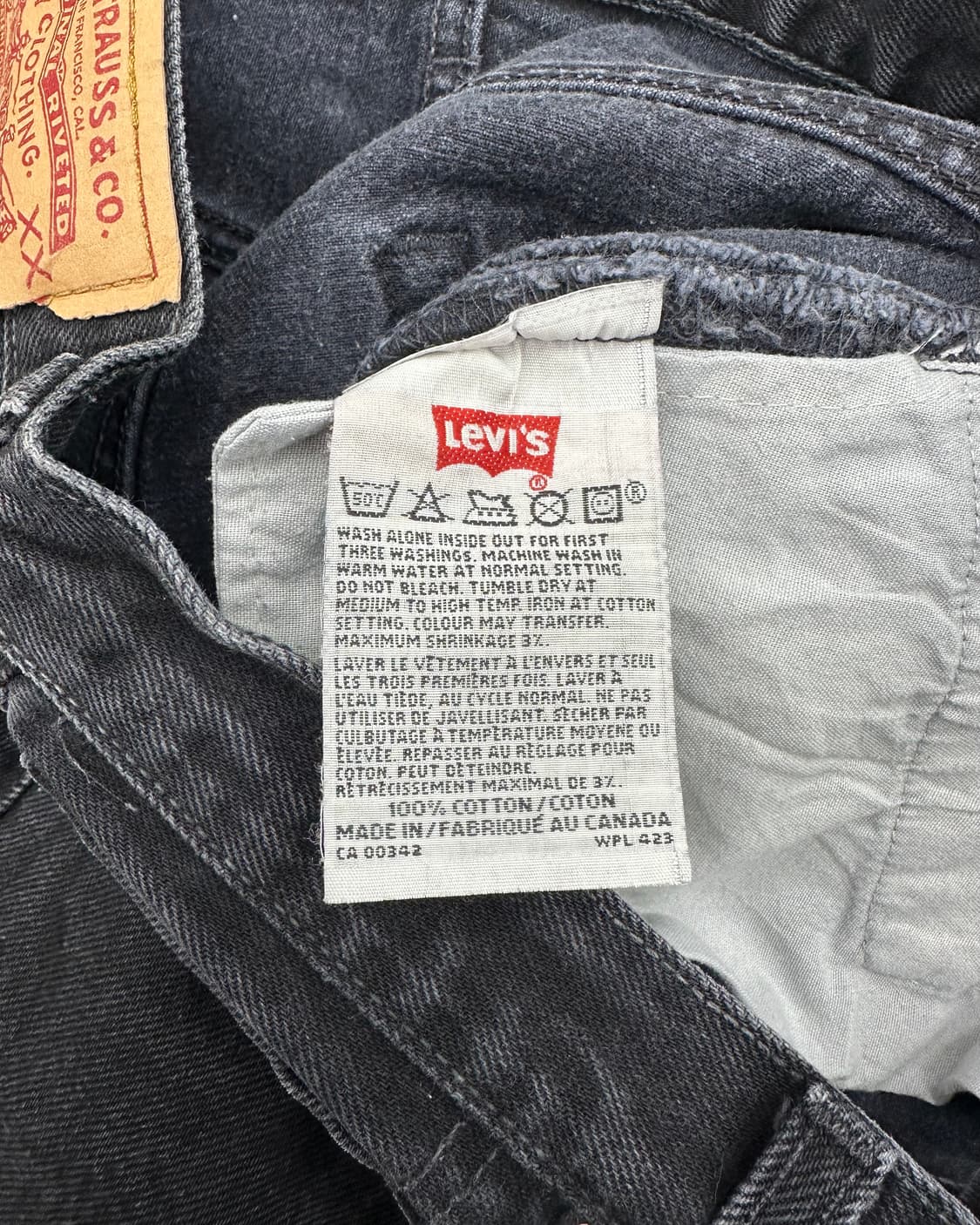 (허단40)00'S 리바이스 501 워싱블랙-M1256 상품이미지3