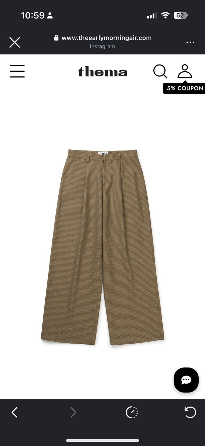 떼마 앤티크 체크 트라우저 네이비 카멜 2 상품이미지1