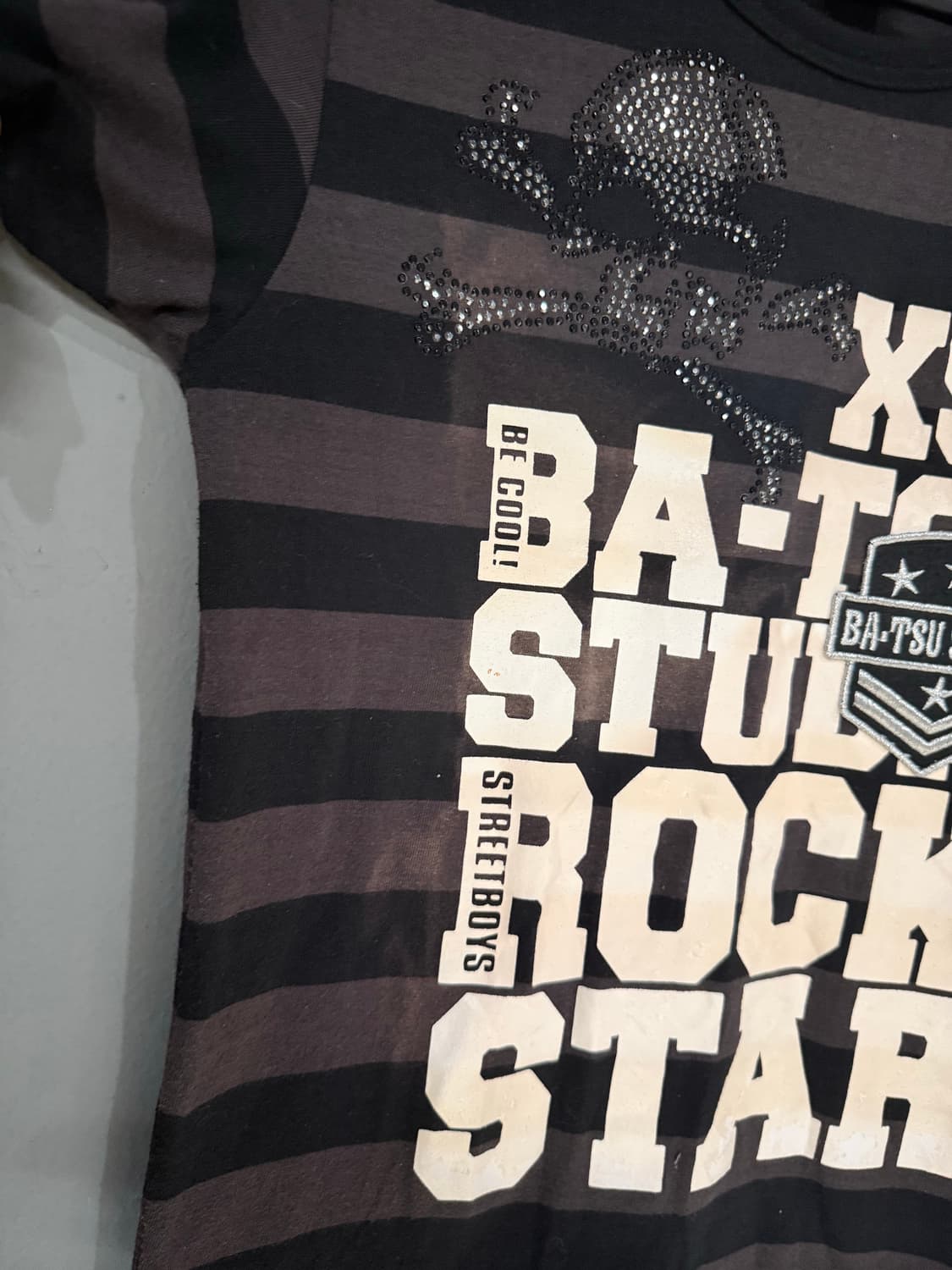 lettering & skull point stripe top 상품이미지7