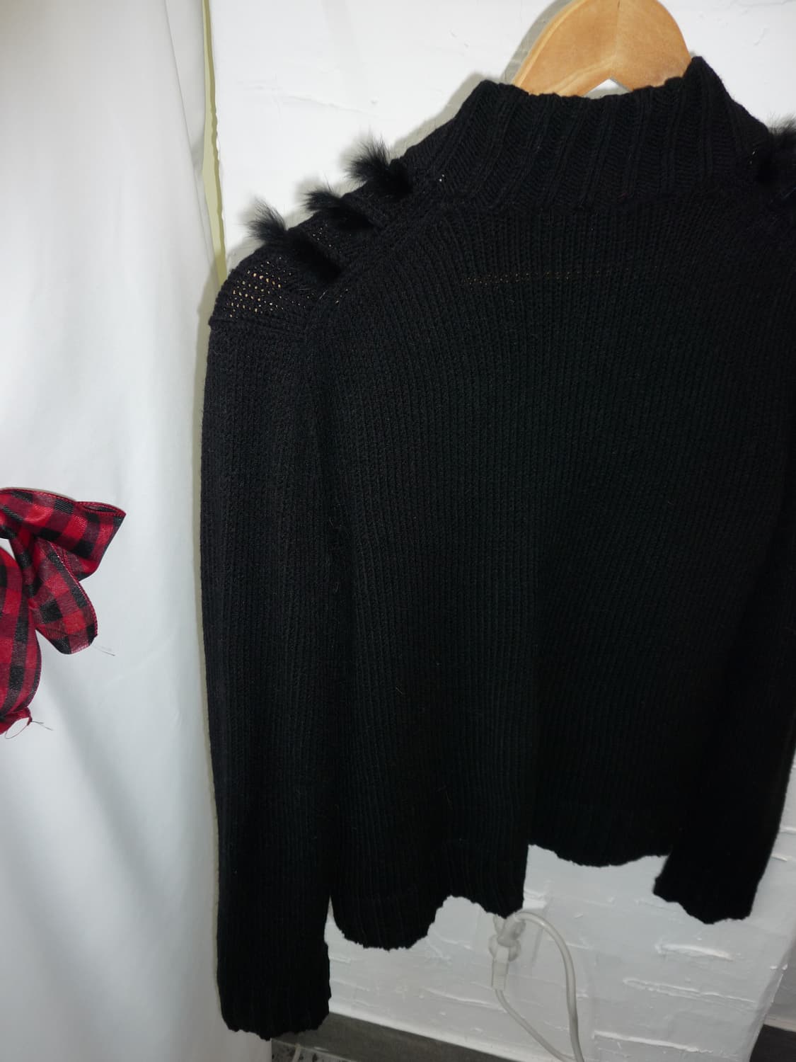 black chic fur cardigan 상품이미지5