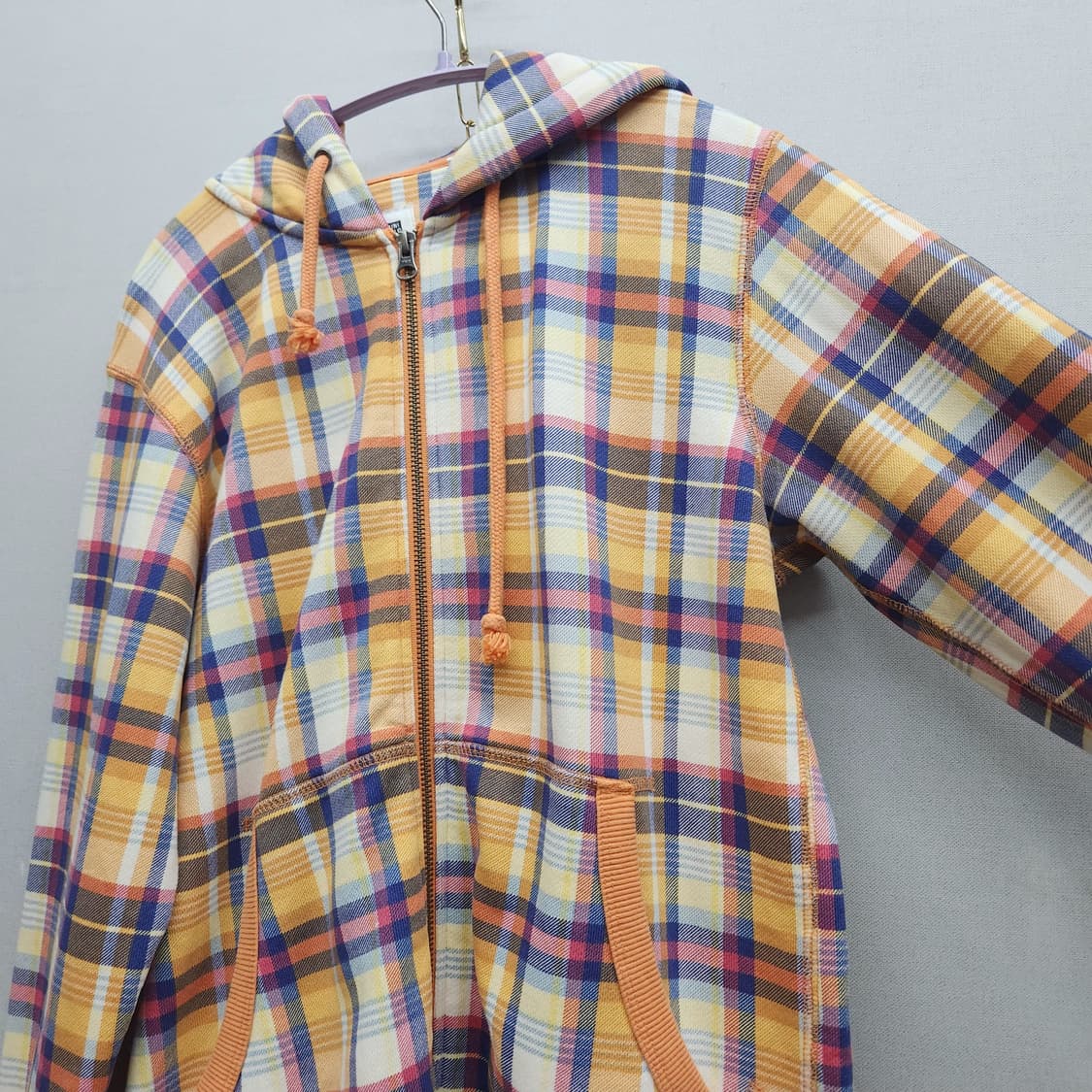 유니클로 체크패턴 후드집업 M 상품이미지2