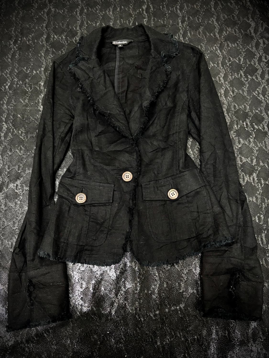  Grunge Cut Detail Black Femme Jacket 상품이미지1