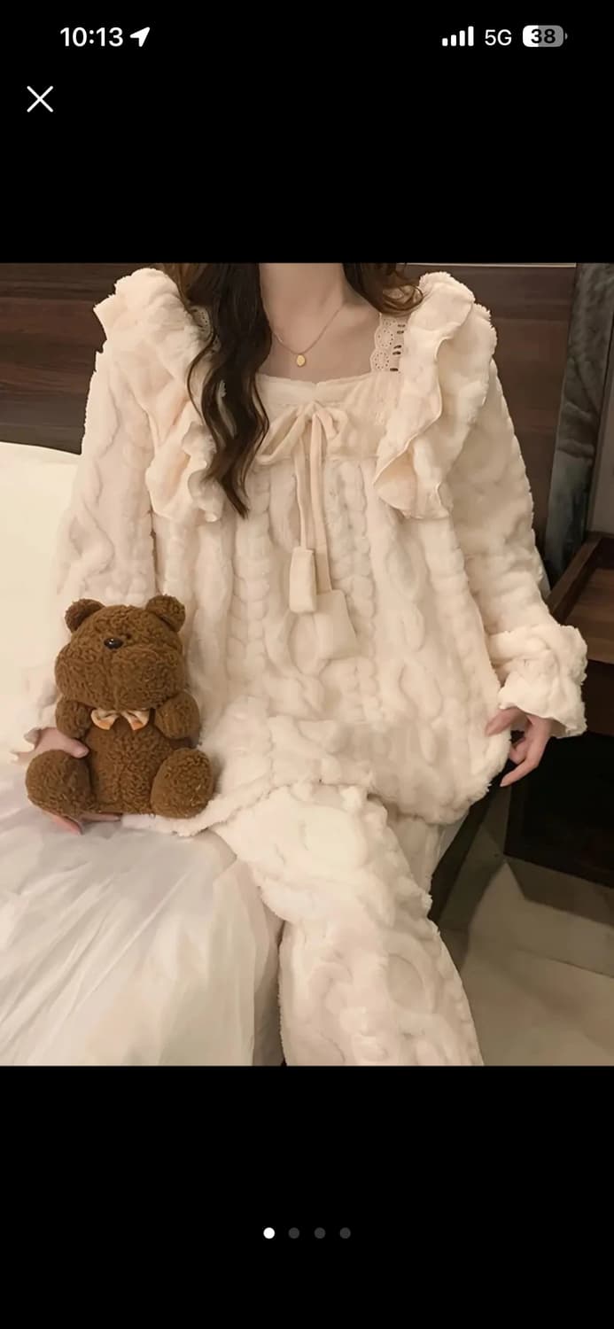 귀여운 베이지 잠옷 파자마 세트 팝니다 상품이미지1