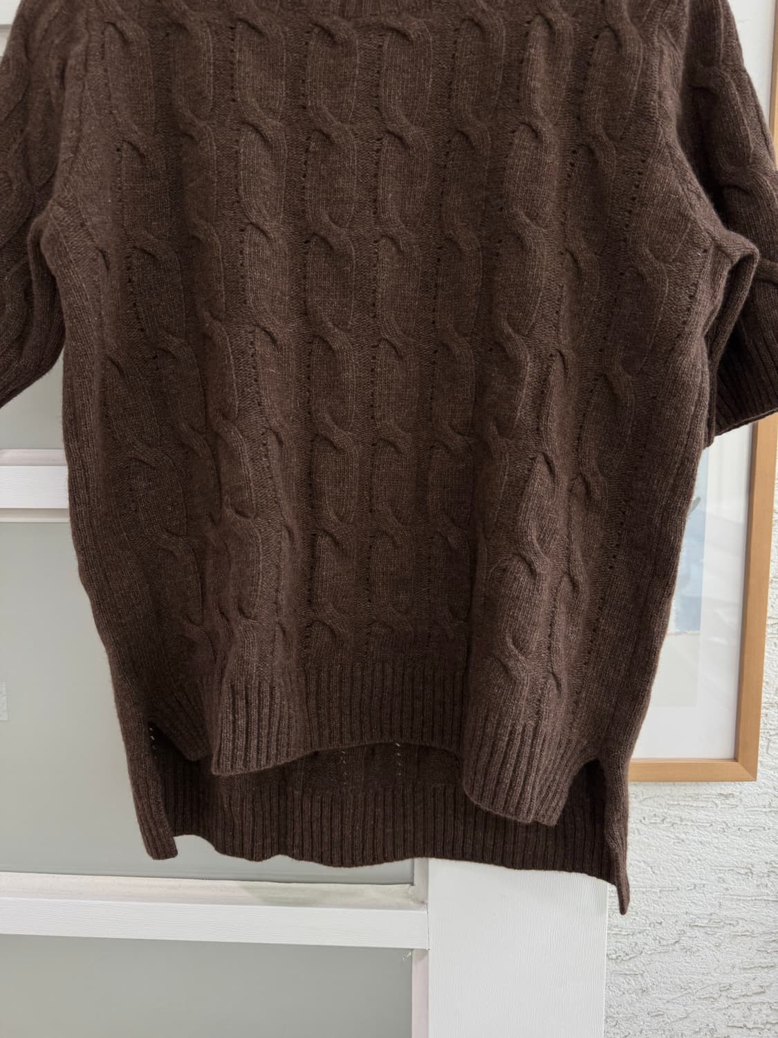 [스테이피플] 브라운 케이블 반팔 니트 F 상품이미지3