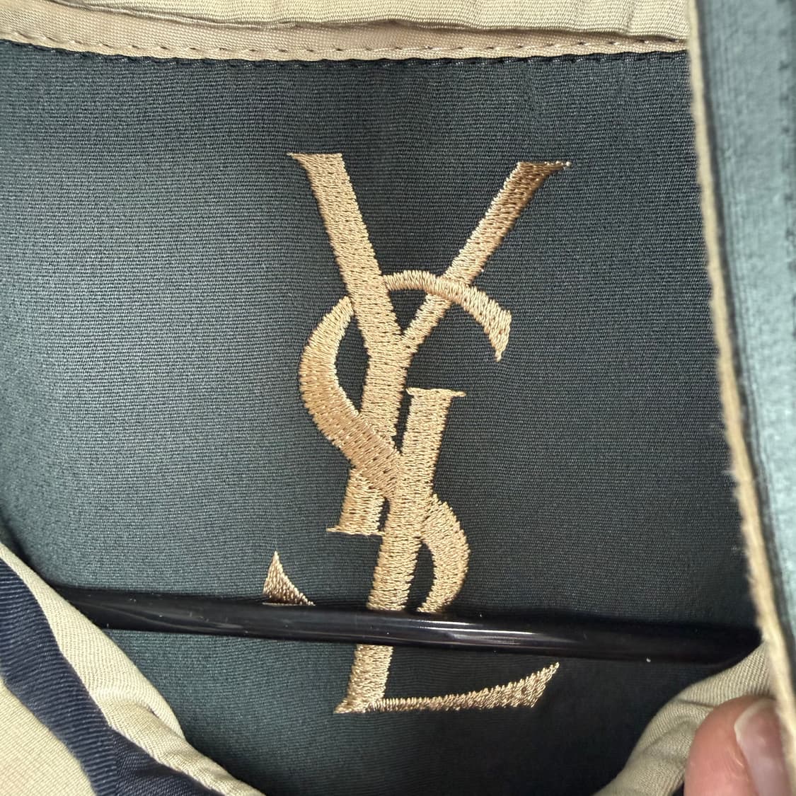 (105) 입생로랑 YSL 빈티지 블루종 자켓 다크그린 (내피포함) 상품이미지3