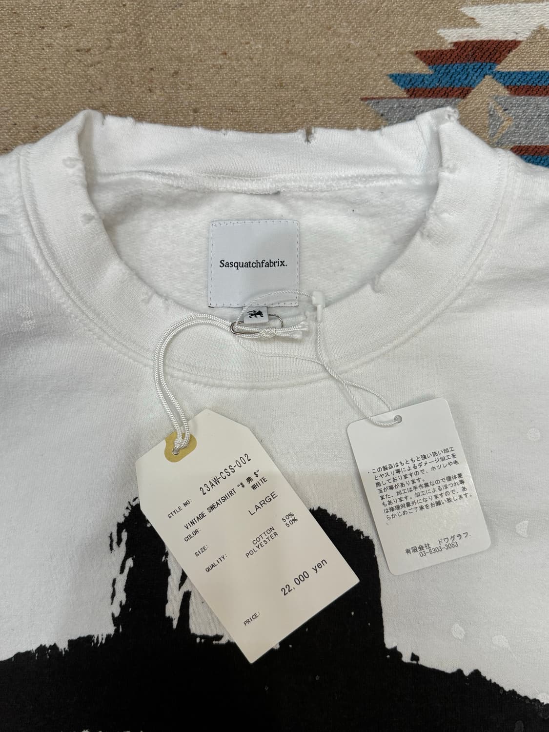 [L] 사스콰치패블릭스 빈티지 스웻 셔츠 화이트 상품이미지4
