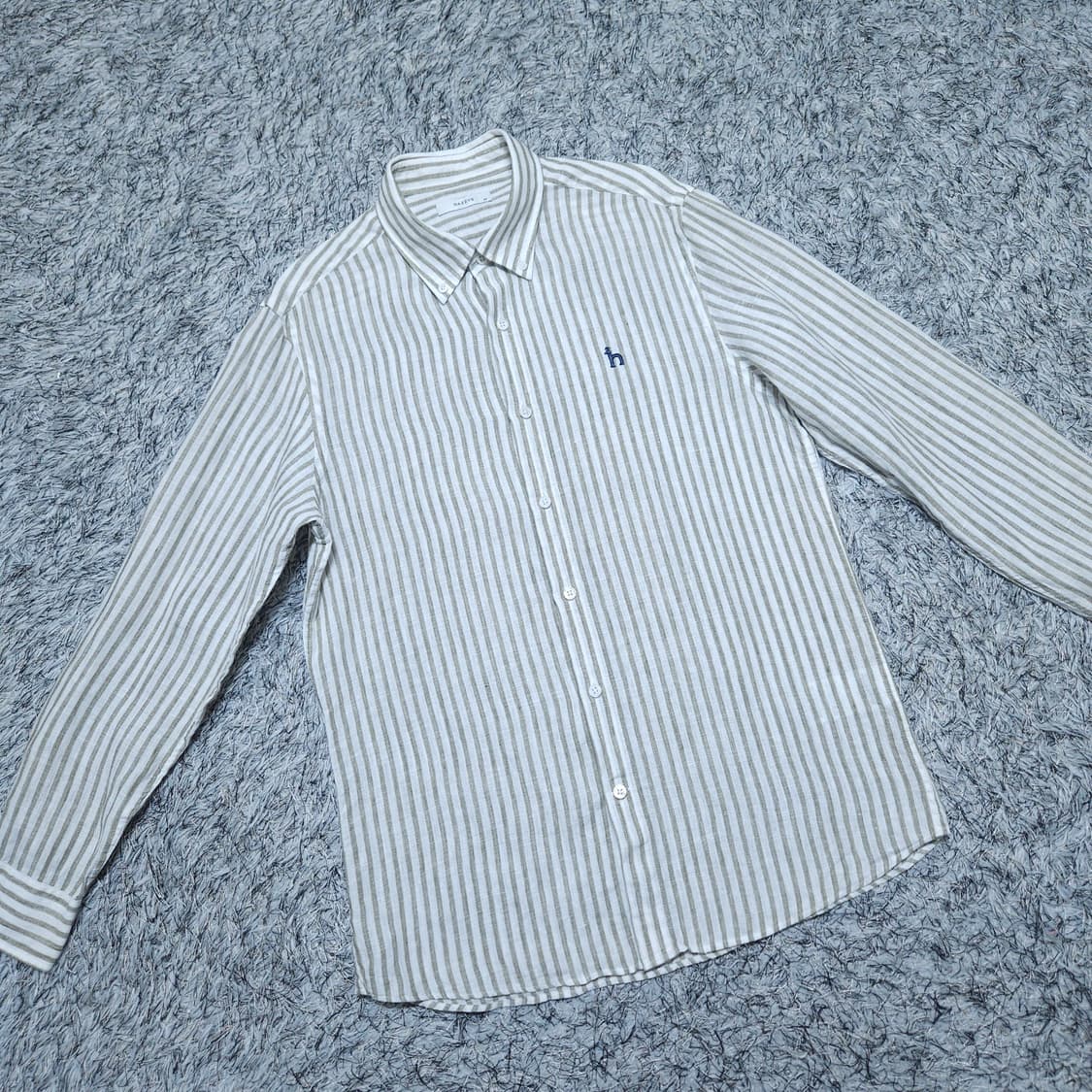 헤지스)95 남자 린넨셔츠 스트라이프 마남방 / 왕눈이샵 상품이미지2
