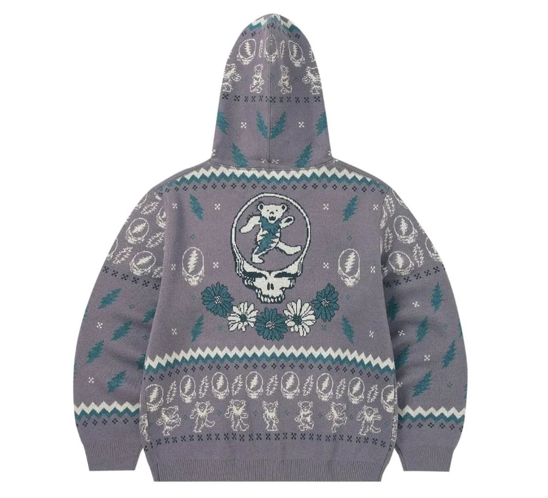 디스이즈네버댓X그레이트풀데드 니트 집업 라벤더 상품이미지2