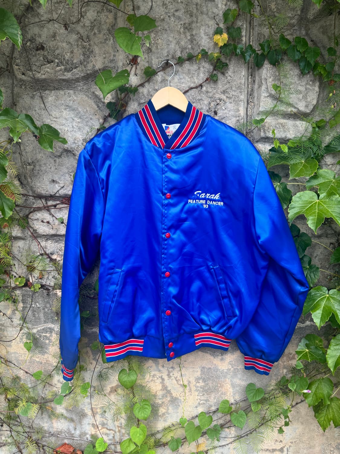 90s rennoc usa 빈티지 자수 사틴 바시티 자켓 L 상품이미지1