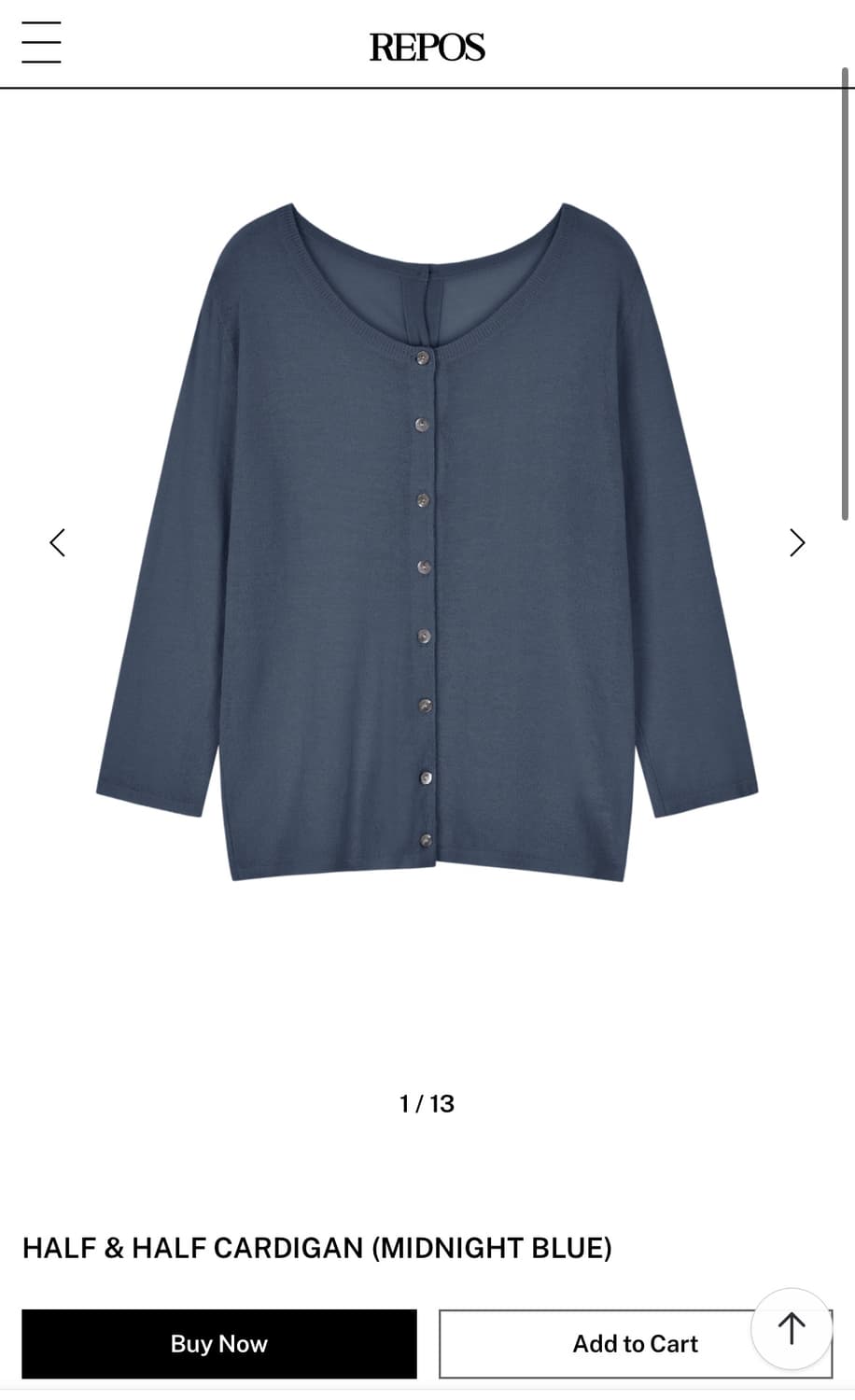 Repos 리포스 Half & half cardigan 가디건 상품이미지2