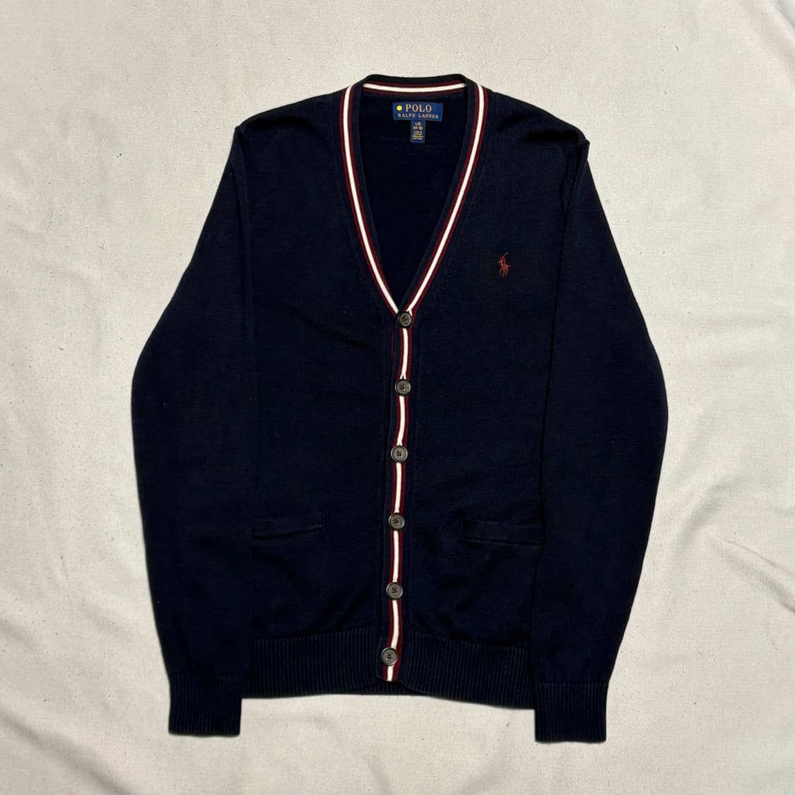 L 폴로랄프로렌 여성용 브이넥 네이비 가디건 상품이미지2