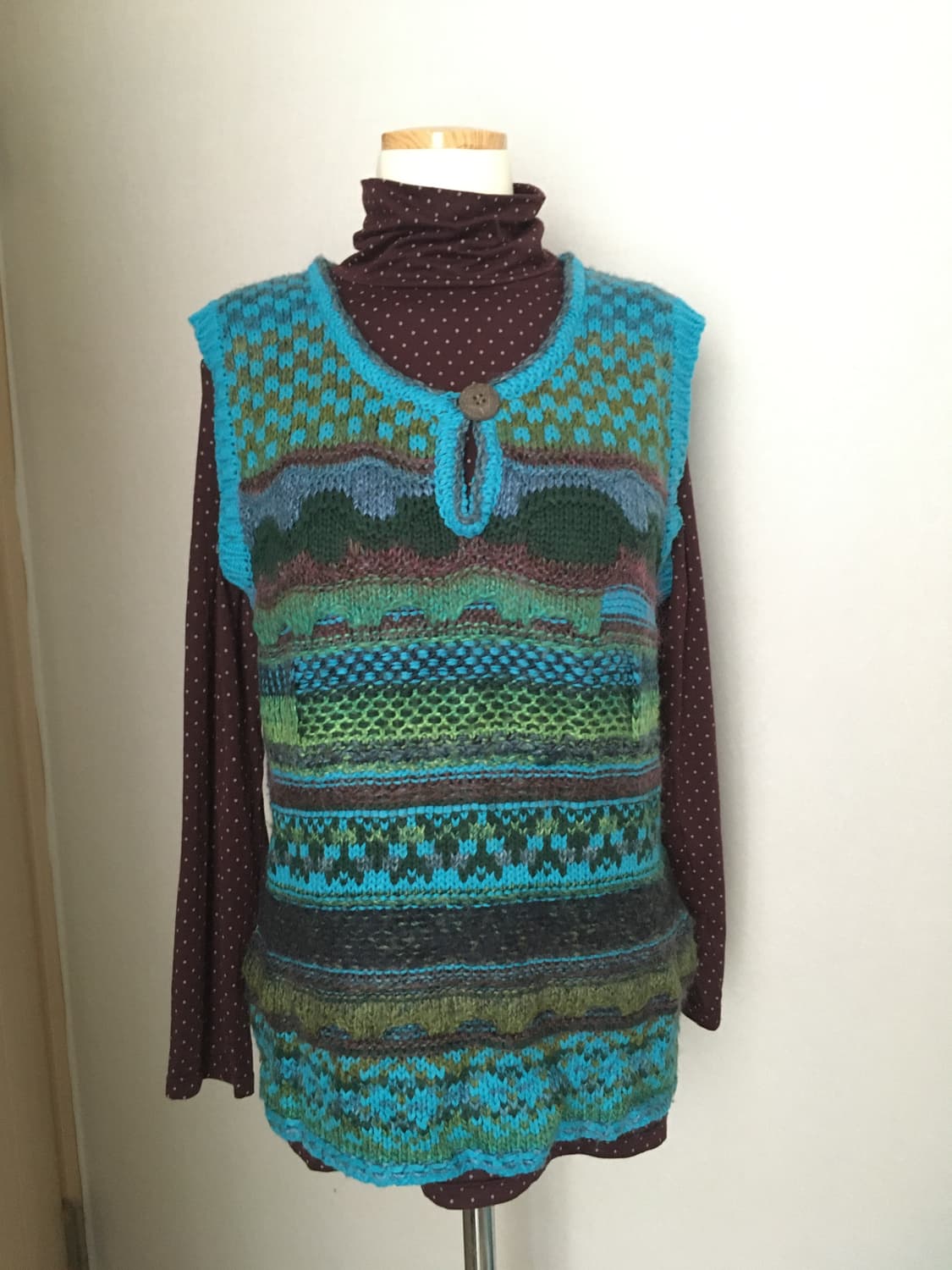 일본빈티지 하구미 스즈코 모리걸 히피 청록 아오이유우 레이어드 코디세트 상품이미지1