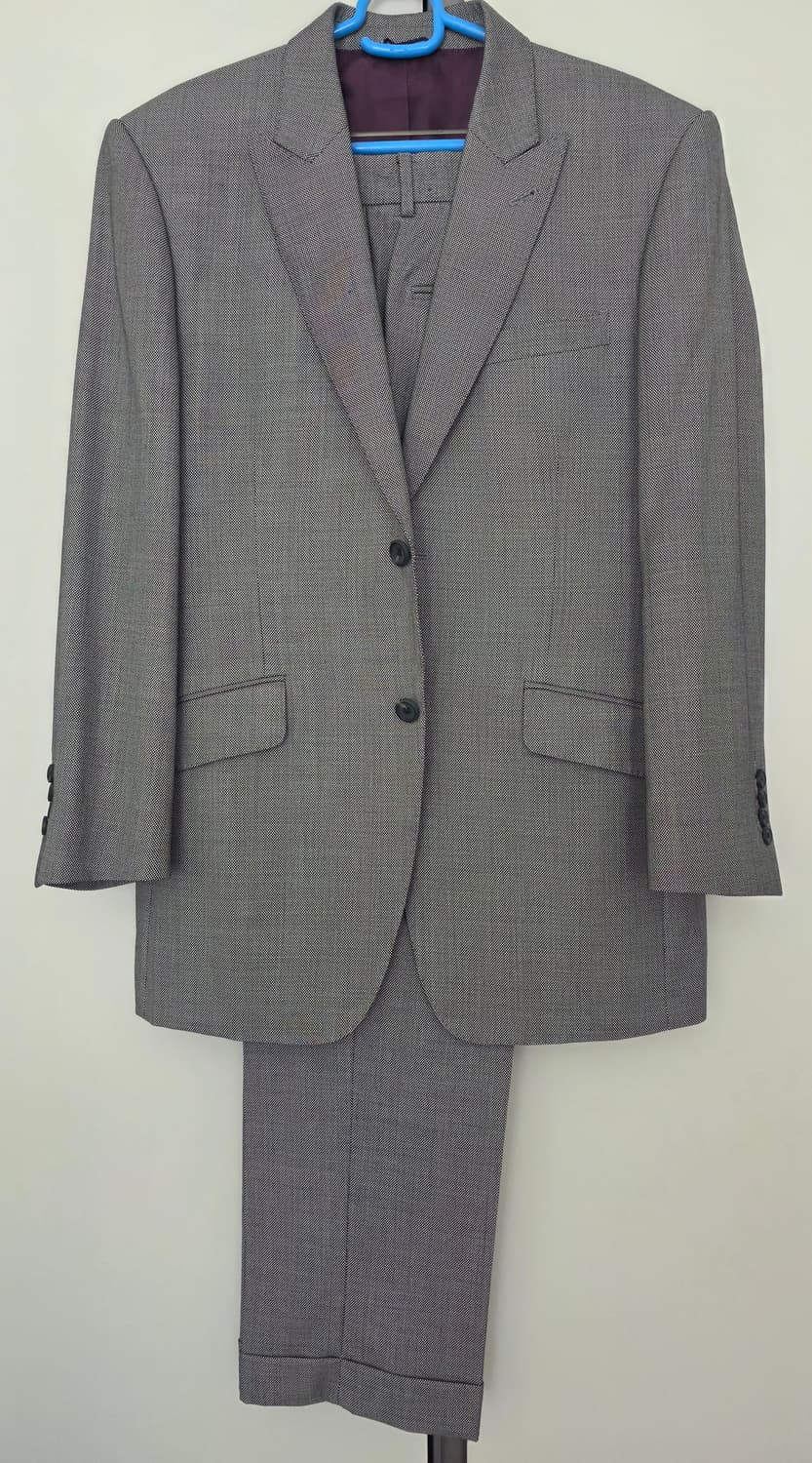 메리노 울 Birds eyes 그레이 맞춤정장 양복 (L 상품이미지2