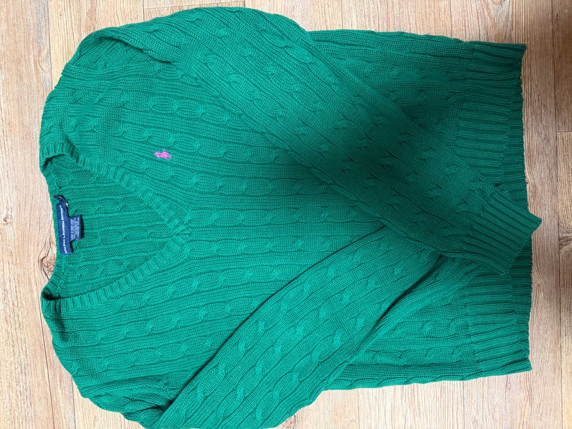 빈티지 폴로 꽈배기 케이블 니트 L 상품이미지1