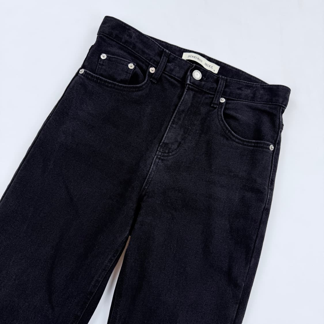 보헤미안서울 블랙 부츠컷 데님 팬츠 상품이미지2