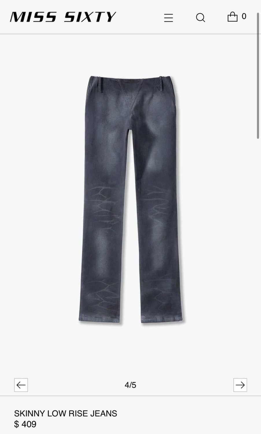 Mowalola x Miss Sixty 스키니 로우라이즈 진 상품이미지3