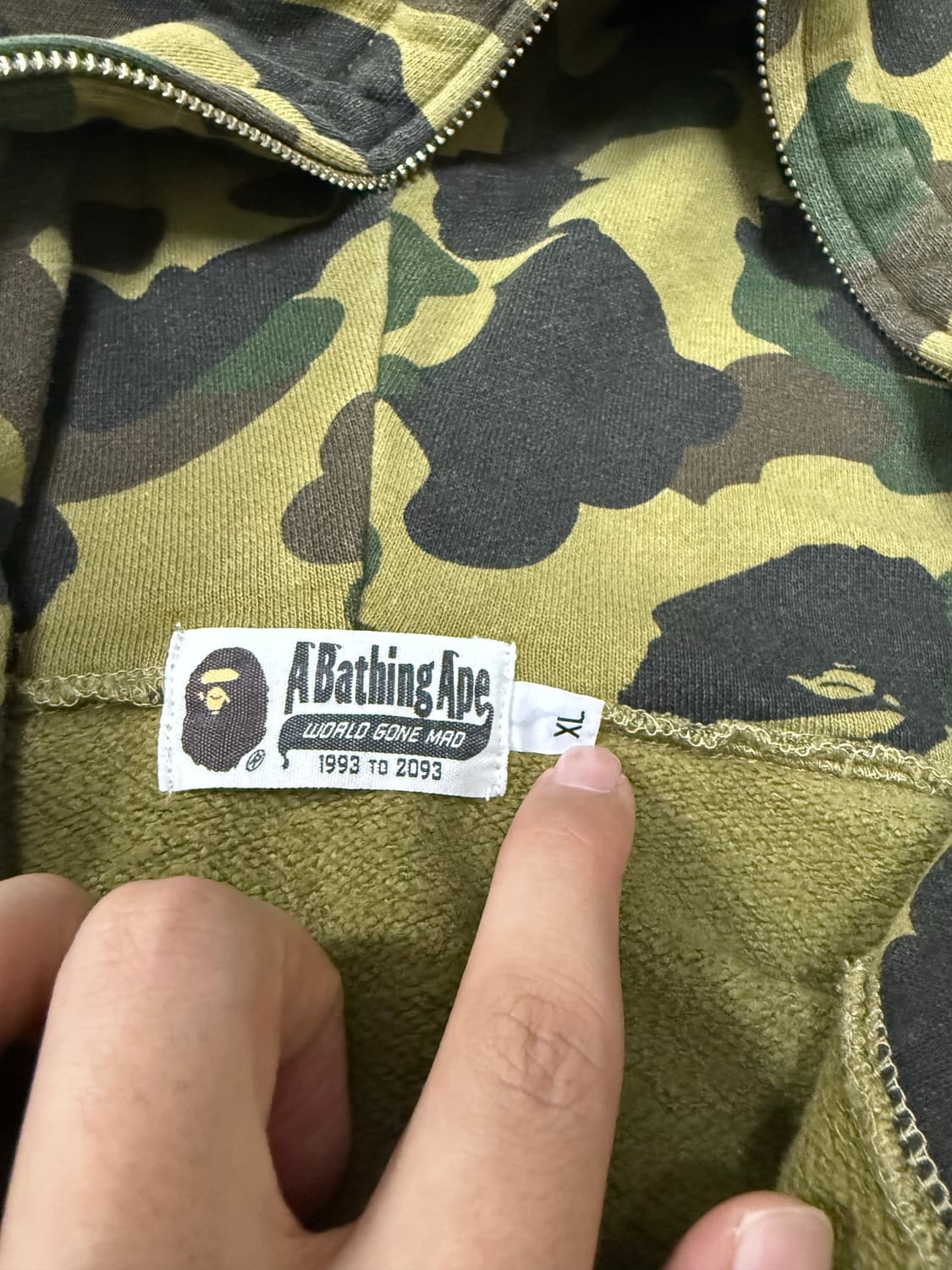 (XL)bape 베이프 녹계 카모 후드집업 상품이미지3