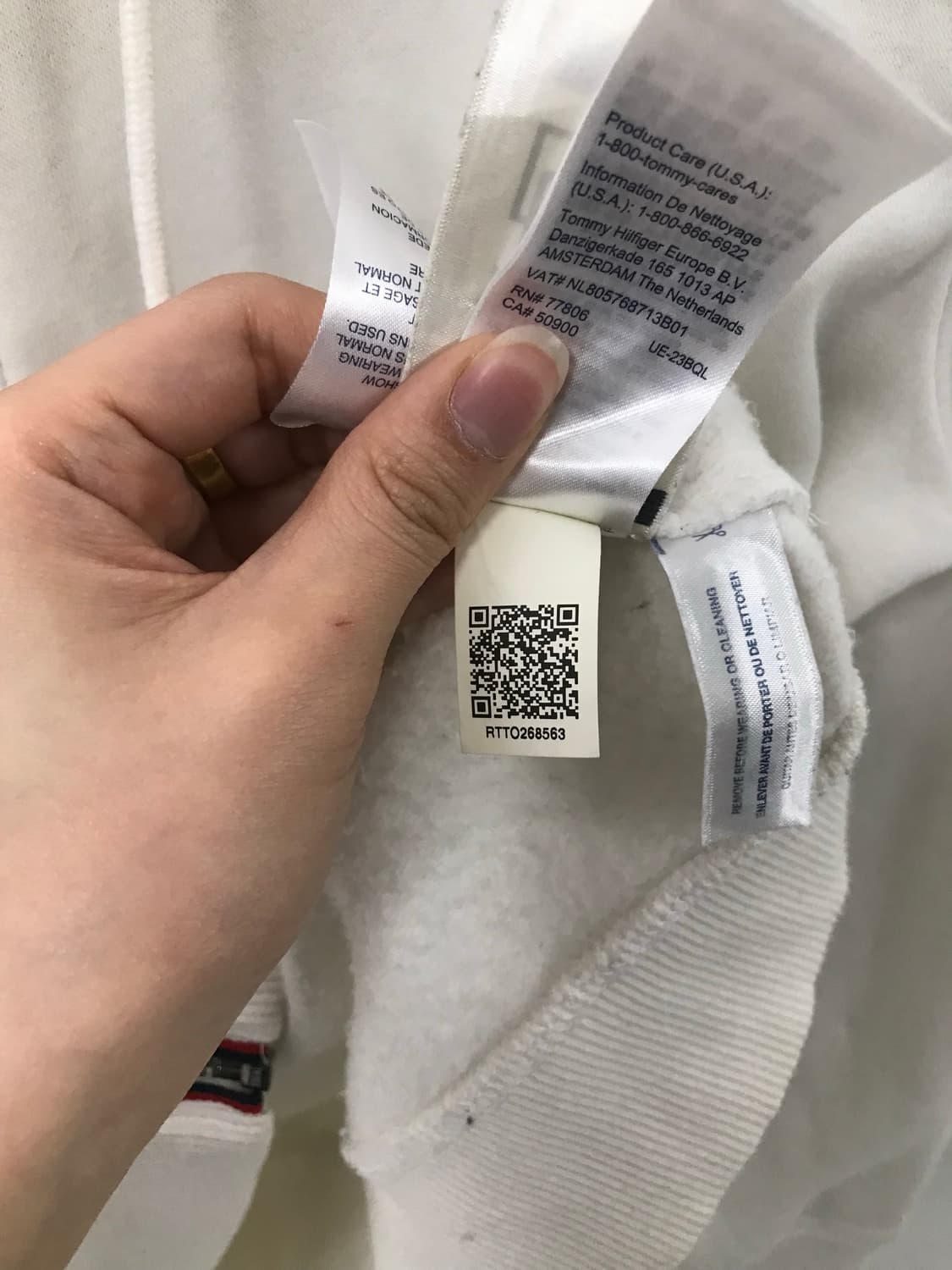 타미힐피거 자수로고 화이트 후드집업 상품이미지6