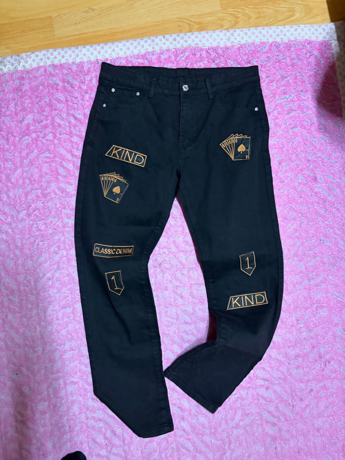 스트릿 패치 블랙 진 36 상품이미지1