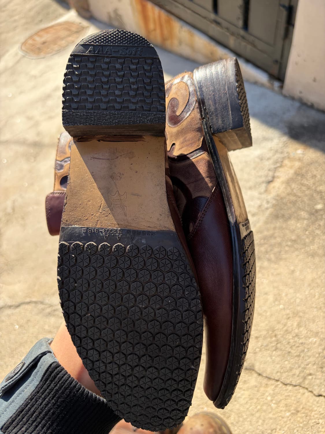 레더 카모 패턴 빈티지 앵클 부츠 상품이미지4