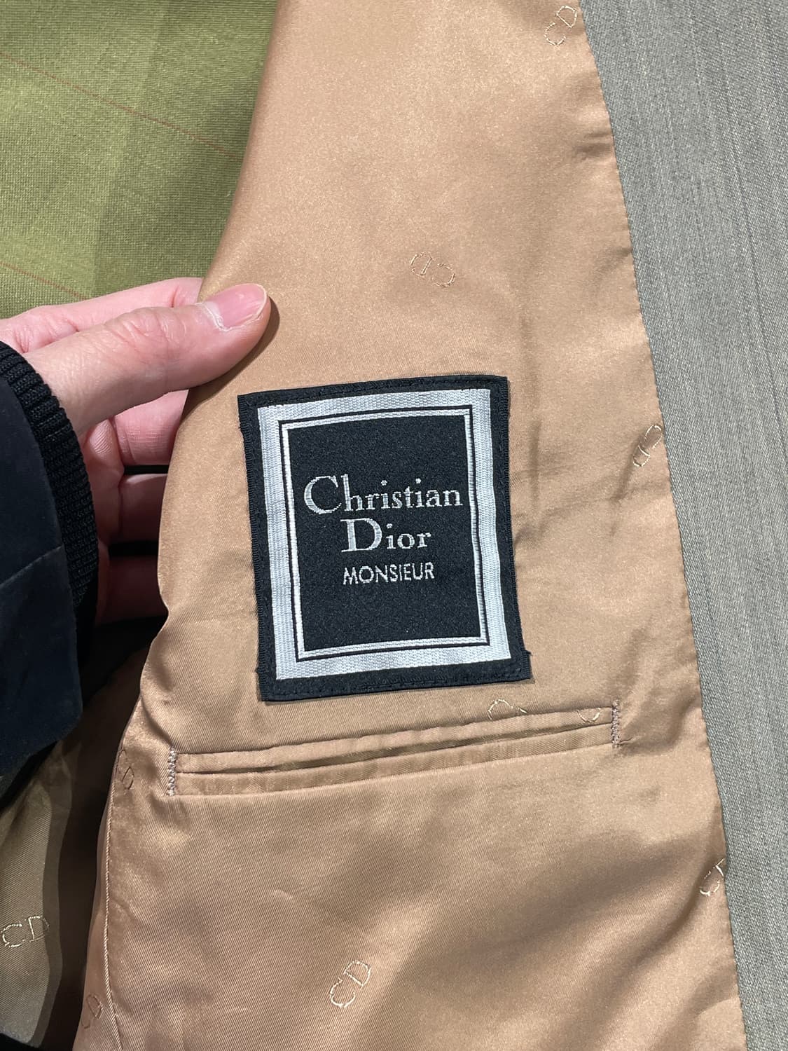 크리스찬 디올 무슈 라이트 카키 체크 2B 울 블레이저 상품이미지7