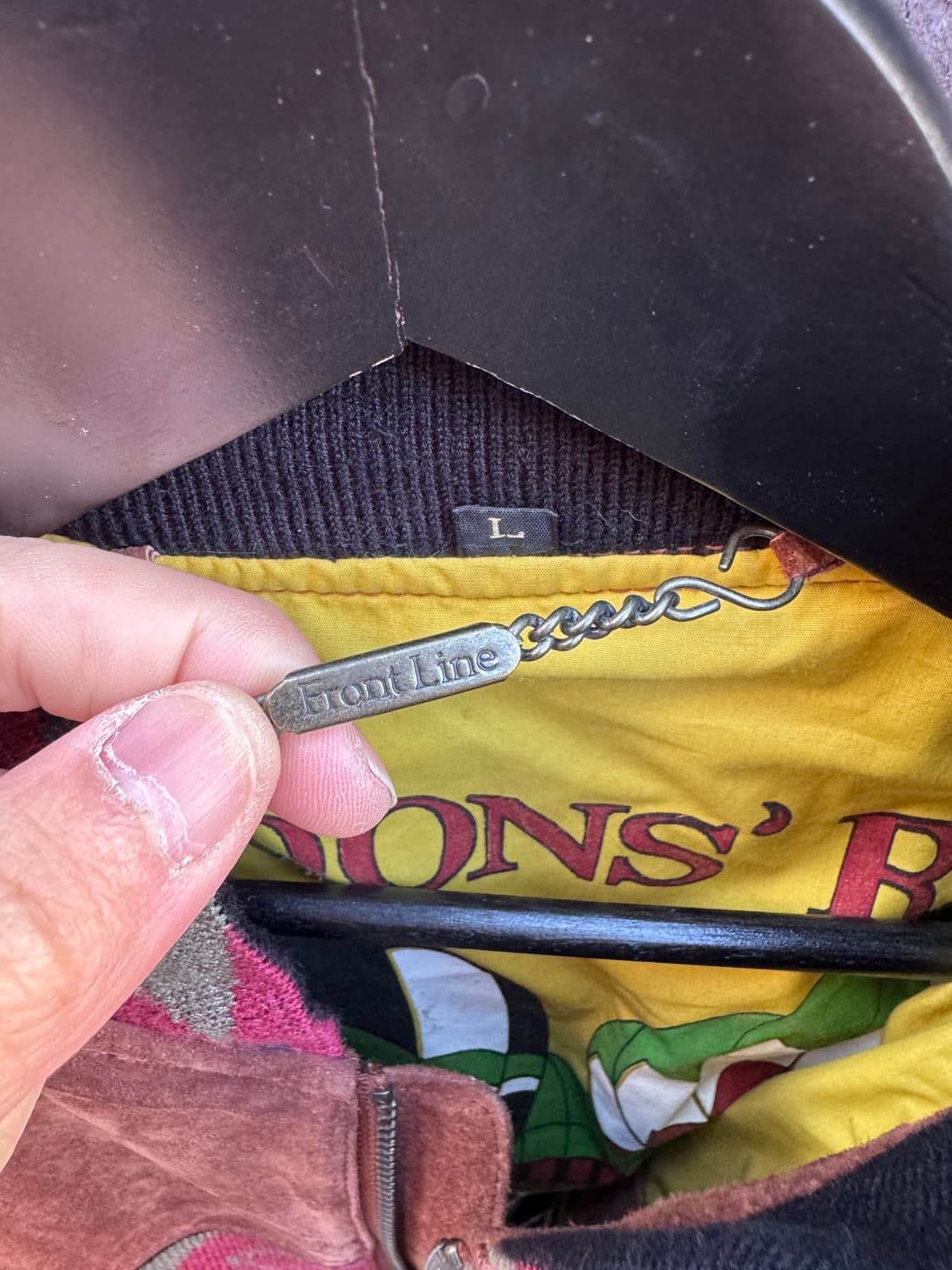 Front Line 에스닉 스웨이드 봄버 레더자켓  상품이미지4