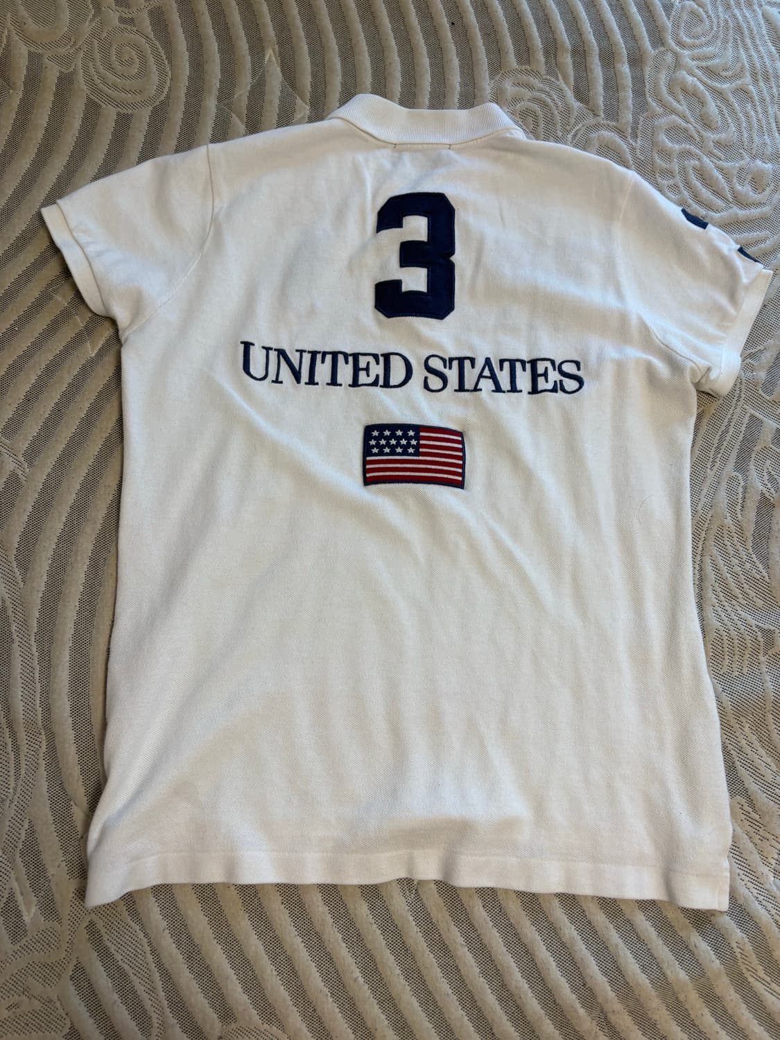 폴로 랄프로렌 빅포니 카라 티 USA 성조기 화이트  상품이미지3