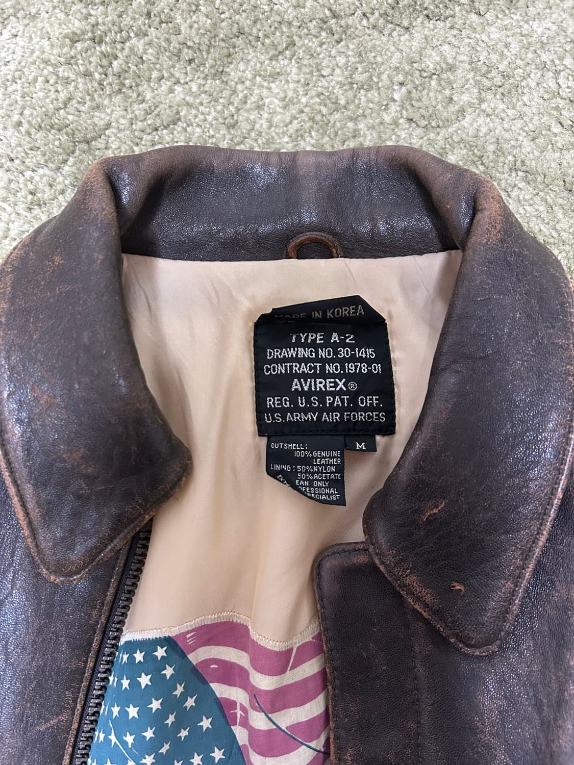 아비렉스 A-2 레더자켓 상품이미지4